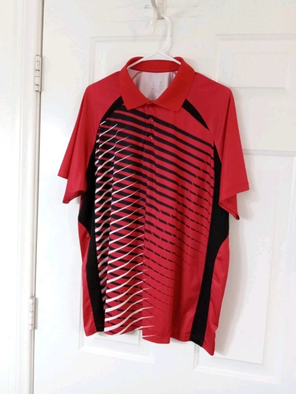 SR Speed Your Run German Designed Red. Black, White Striped Polo Shirt Men's XL